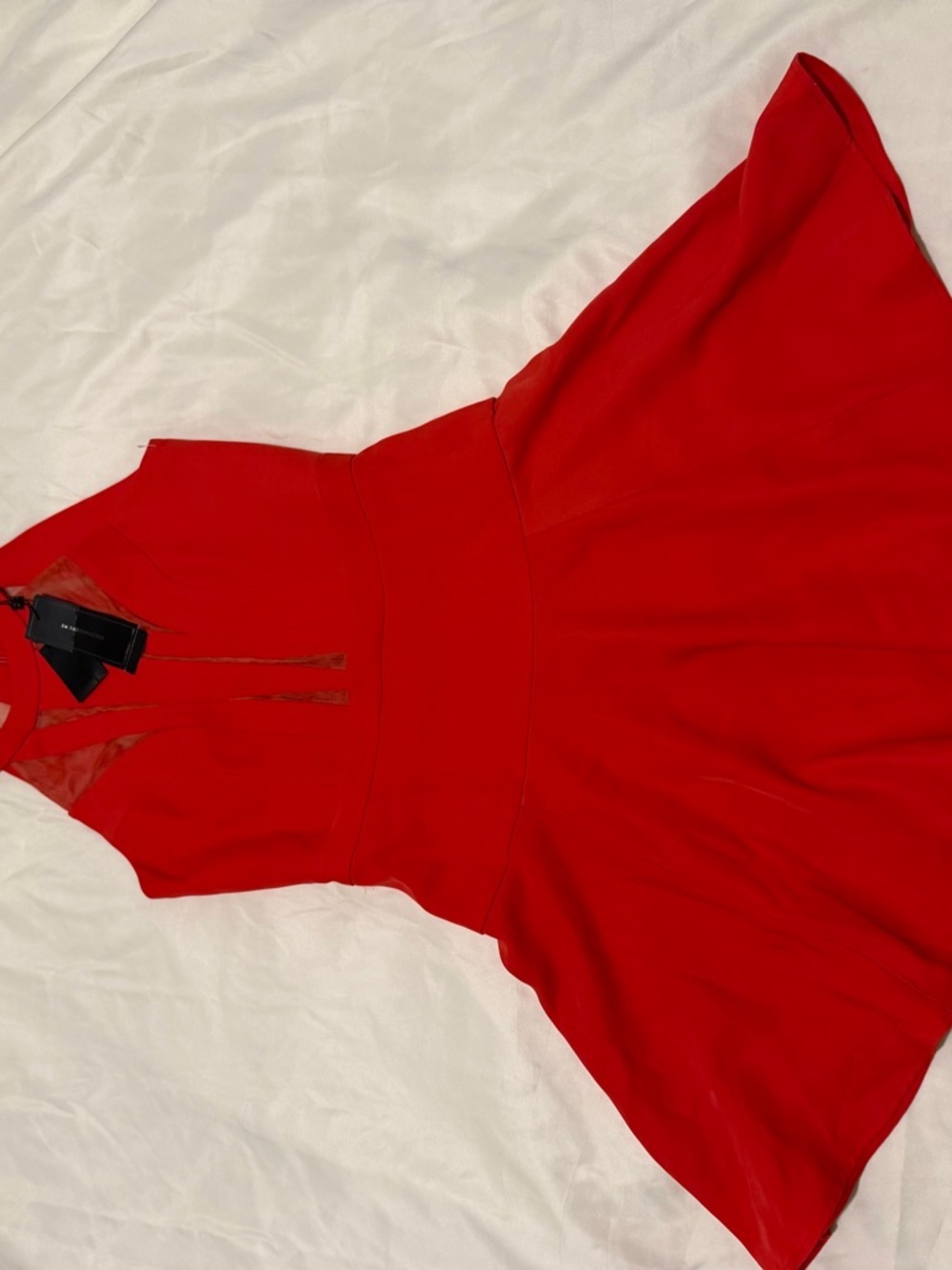 BCBGMaxAzria Red Mesh-Panel Halter Skater Dress,NWT - Picture 12 of 16